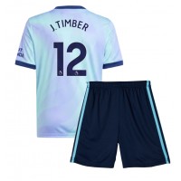 Camiseta Arsenal Jurrien Timber #12 Tercera Equipación Replica 2024-25 para niños mangas cortas (+ Pantalones cortos)